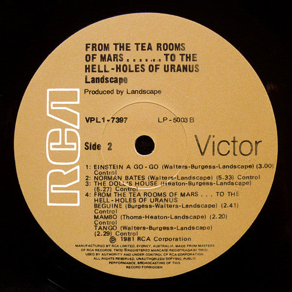 Landscape – From The Tea-Rooms Of Mars .... To The Hell-Holes Of Uranus LP vinyl record, image 3 of 3