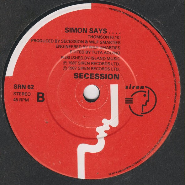 Secession – Radioland 7" vinyl record, image 3 of 3