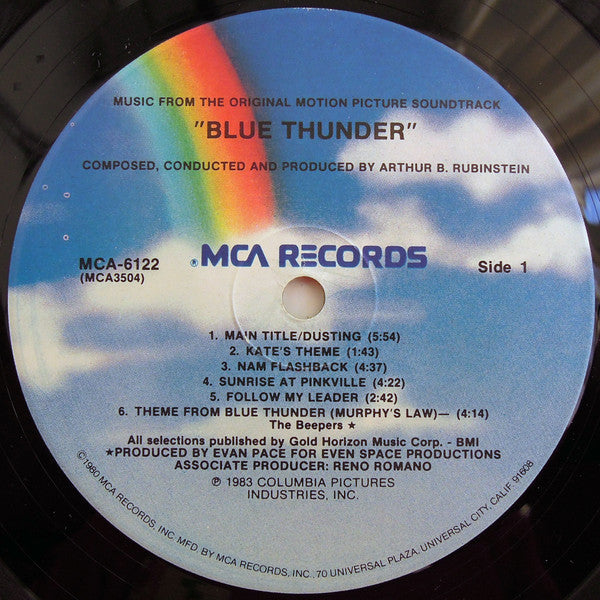 Arthur B. Rubinstein – Blue Thunder (Music From The Original Motion Picture Soundtrack) LP vinyl record, image 3 of 4