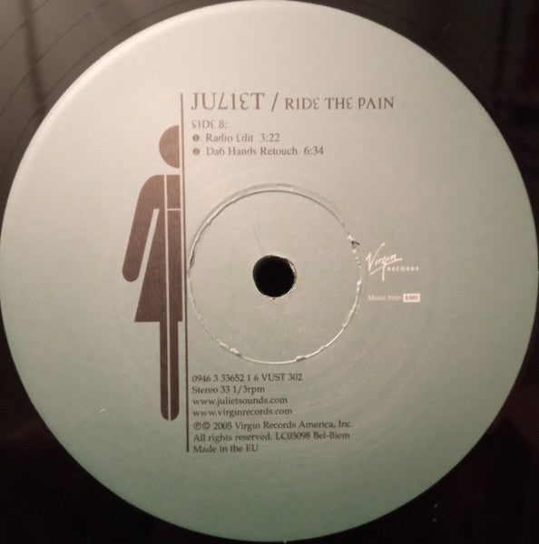 Juliet – Ride The Pain 12" vinyl record, image 4 of 4