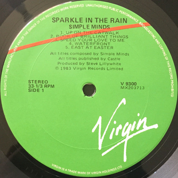Simple Minds – Sparkle In The Rain LP vinyl record, image 3 of 7