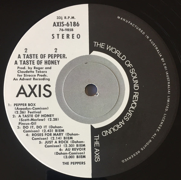 The Peppers – A Taste Of Pepper, A Taste Of Honey LP vinyl record, image 2 of 3