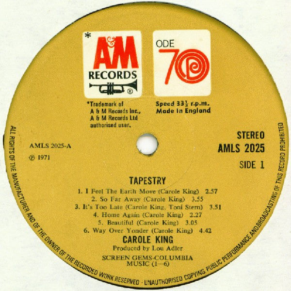 Carole King – Tapestry LP vinyl record, image 3 of 4