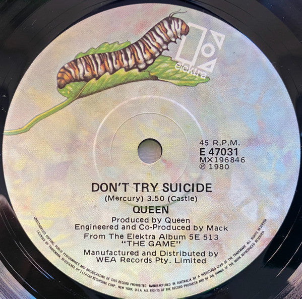 Queen – Another One Bites The Dust 7" vinyl record, image 2 of 2
