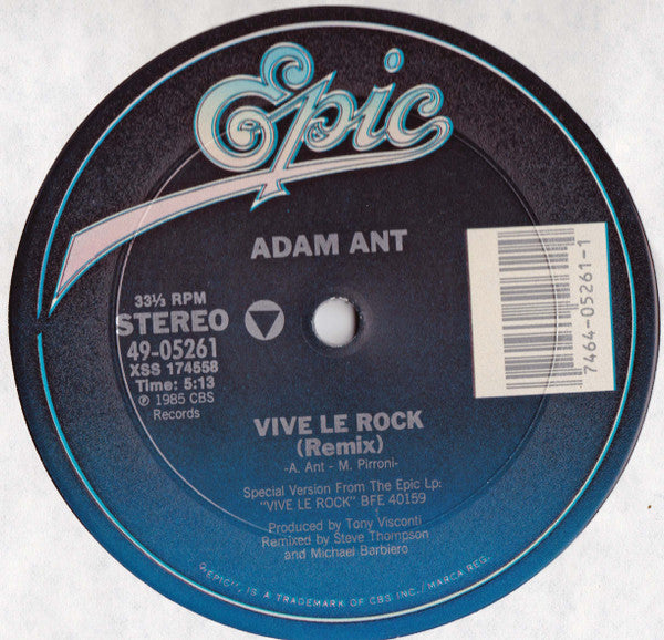 Adam Ant – Vive Le Rock (Remix) 12" vinyl record, image 2 of 3