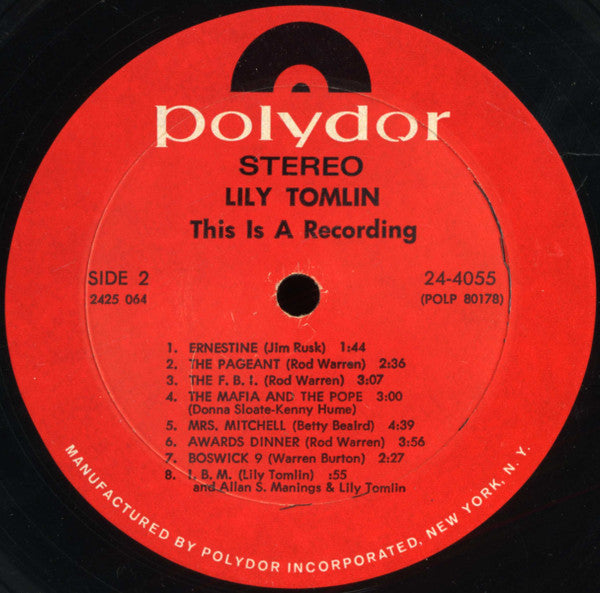 Lily Tomlin – This Is A Recording LP vinyl record, image 4 of 6