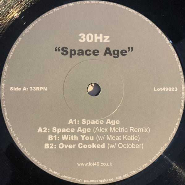 30Hz – Space Age 12" vinyl record, image 1 of 5