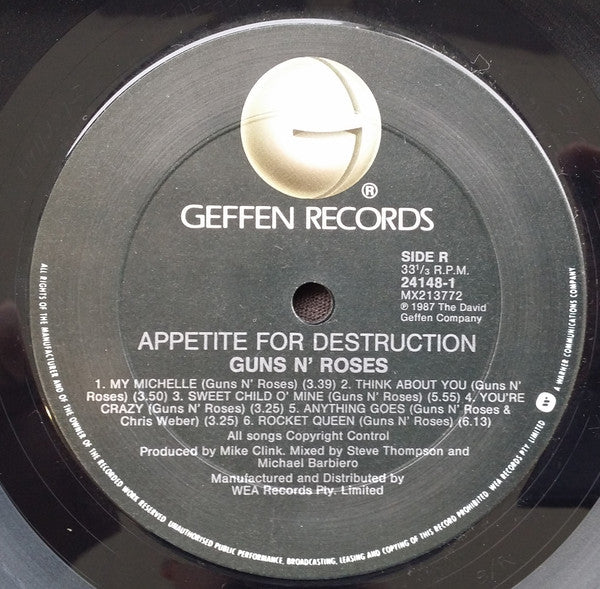 Guns N' Roses – Appetite For Destruction LP vinyl record, image 6 of 6