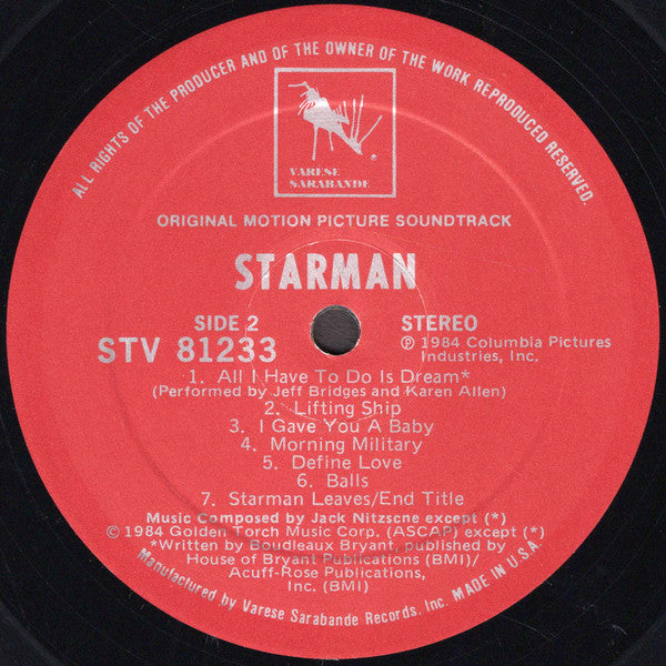 Jack Nitzsche – Starman (Original Motion Picture Soundtrack) LP vinyl record, image 4 of 4