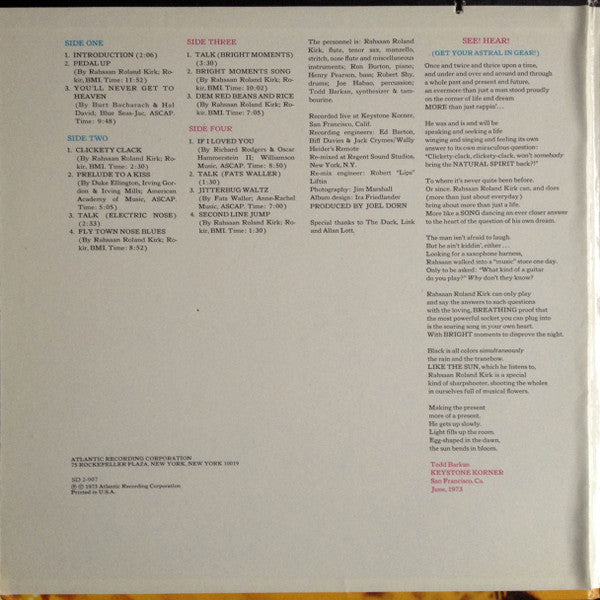 Roland Kirk – Bright Moments (2xLP) LP vinyl record, image 2 of 8