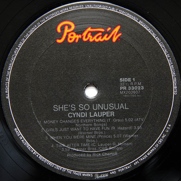 Cyndi Lauper – She's So Unusual LP vinyl record, image 3 of 7