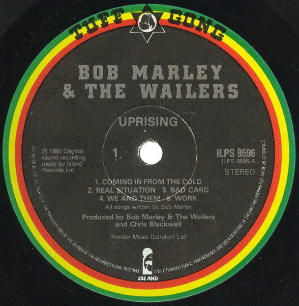 Bob Marley & The Wailers – Uprising LP vinyl record, image 3 of 4