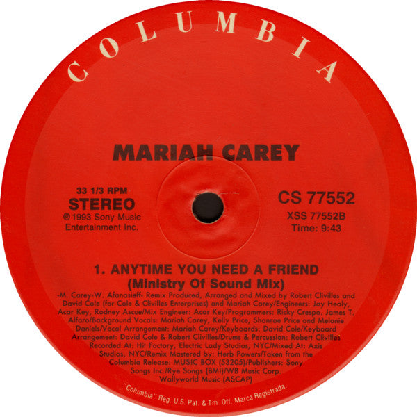 Mariah Carey – Anytime You Need A Friend (2x12") 12" vinyl record, image 4 of 6
