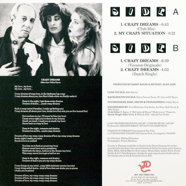 Tyrants In Therapy – Crazy Dreams 12" vinyl record, image 2 of 4