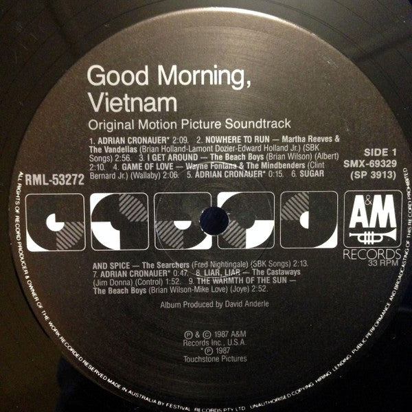 Various – Good Morning, Vietnam (Original Motion Picture Soundtrack) LP vinyl record, image 3 of 4