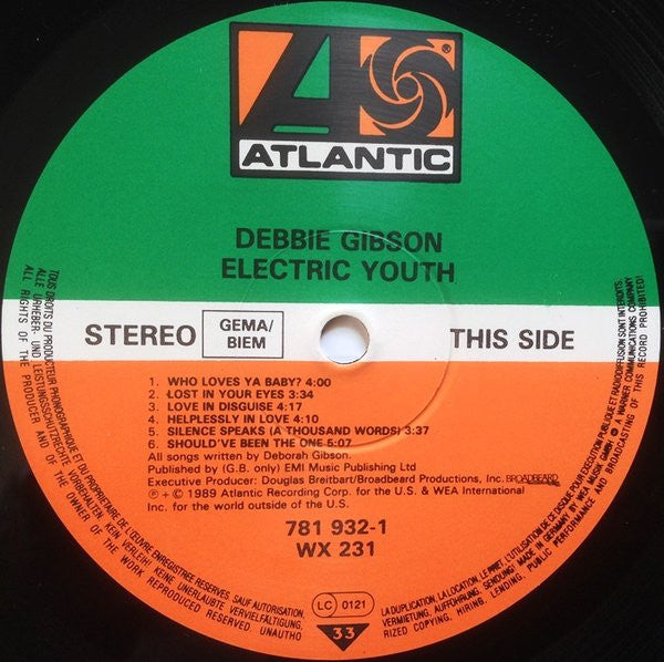 Debbie Gibson – Electric Youth LP vinyl record, image 3 of 10