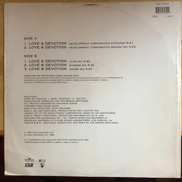 Real McCoy – Love & Devotion 12" vinyl record, image 2 of 4
