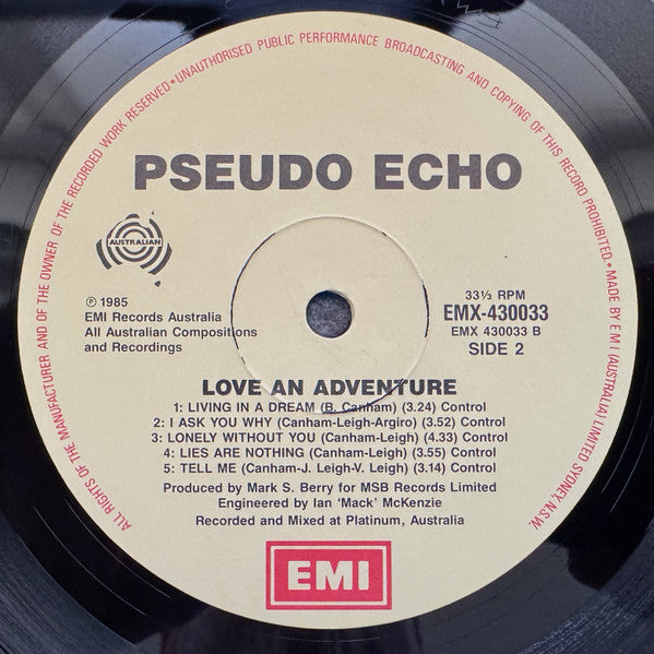 Pseudo Echo – Love An Adventure LP vinyl record, image 5 of 7