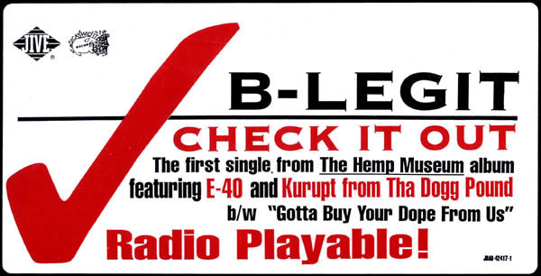 B-Legit – Check It Out / Gotta Buy Your Dope From Us 12" vinyl record, image 3 of 3