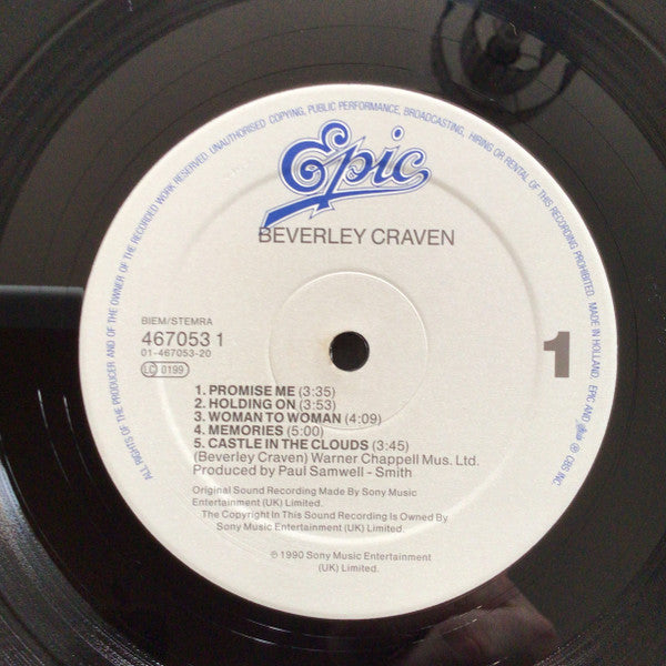 Beverley Craven – Beverley Craven. LP vinyl record, image 3 of 5
