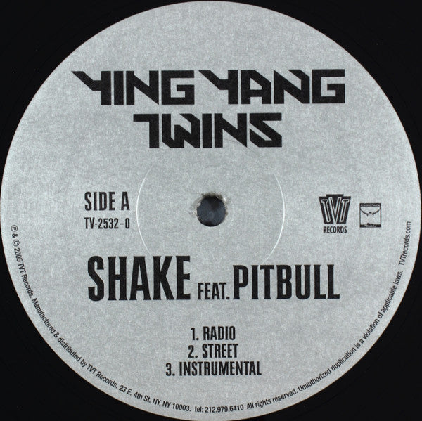 Ying Yang Twins – Shake feat. Pitbull / Shake Remix feat. Pitbull & Elephant Man 12" vinyl record, image 2 of 3
