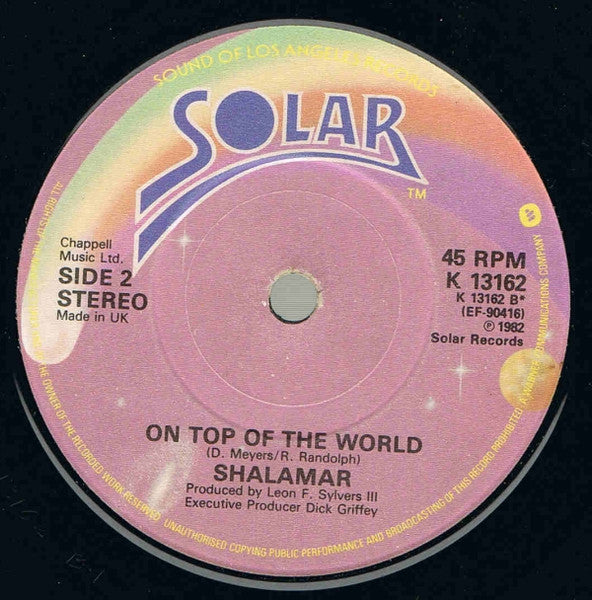 Shalamar – A Night To Remember 7" vinyl record, image 4 of 4