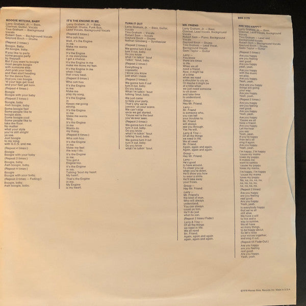 Graham Central Station – My Radio Sure Sounds Good To Me LP vinyl record, image 6 of 6
