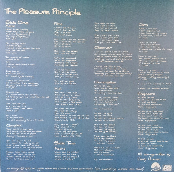 Gary Numan – The Pleasure Principle LP vinyl record, image 3 of 6