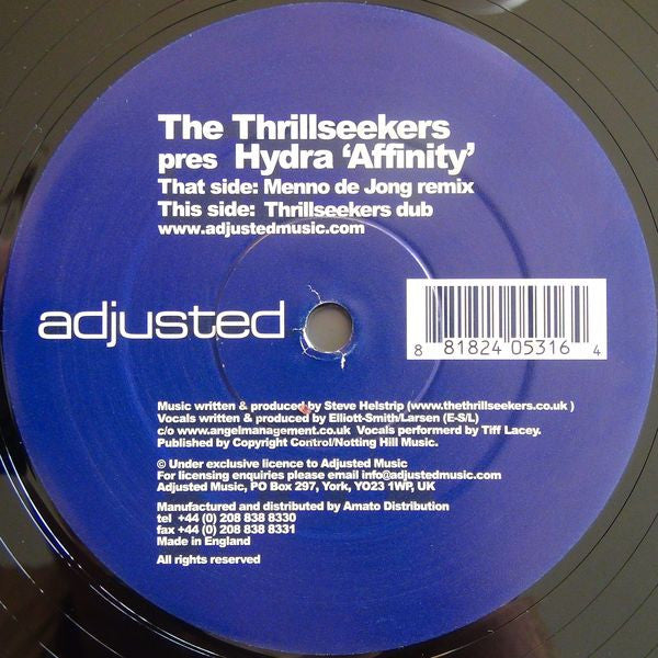 The Thrillseekers, Hydra – Affinity 12" vinyl record, image 3 of 3