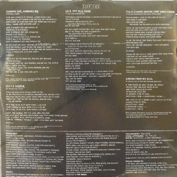 Melissa Manchester – Help Is On The Way LP vinyl record, image 6 of 6