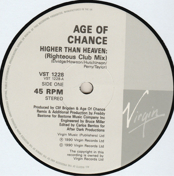 Age Of Chance – Higher Than Heaven 12" vinyl record, image 3 of 4