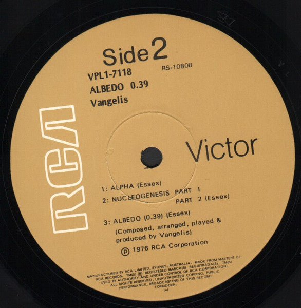 Vangelis – Albedo 0.39 LP vinyl record, image 4 of 4