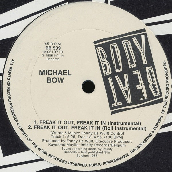 Michael Bow – Freak It Out, Freak It In 12" vinyl record, image 3 of 3