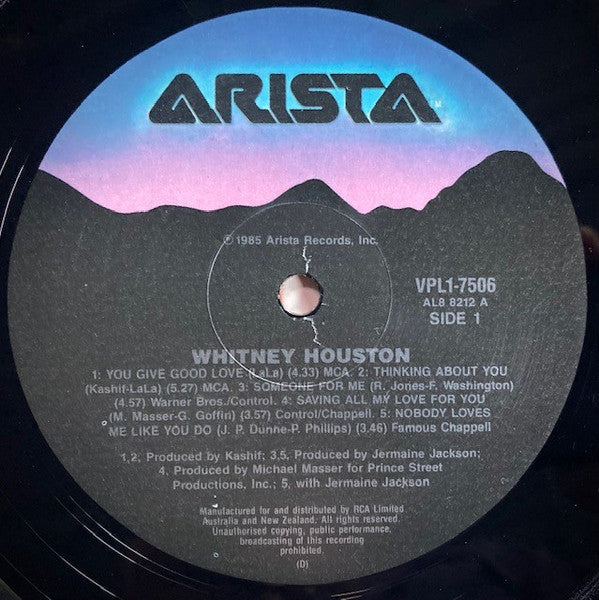 Whitney Houston – Whitney Houston LP vinyl record, image 3 of 5