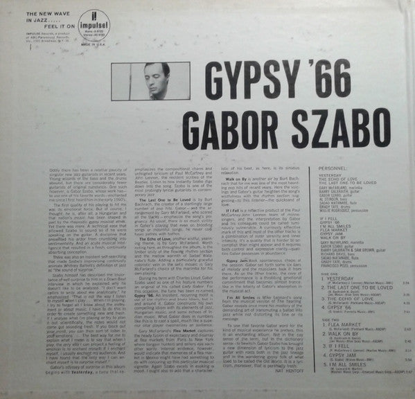 Gabor Szabo, Gary McFarland & Co. – Gypsy '66 LP vinyl record, image 3 of 6