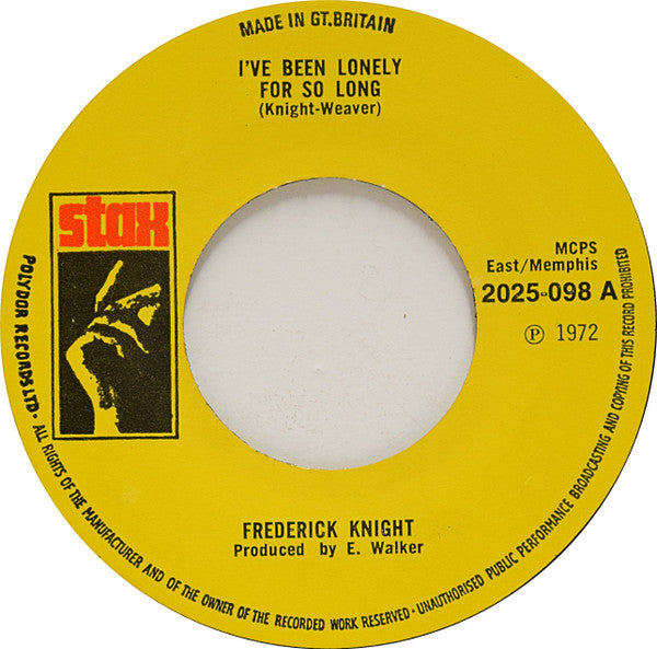 Frederick Knight – I've Been Lonely For So Long 7" vinyl record, image 3 of 4