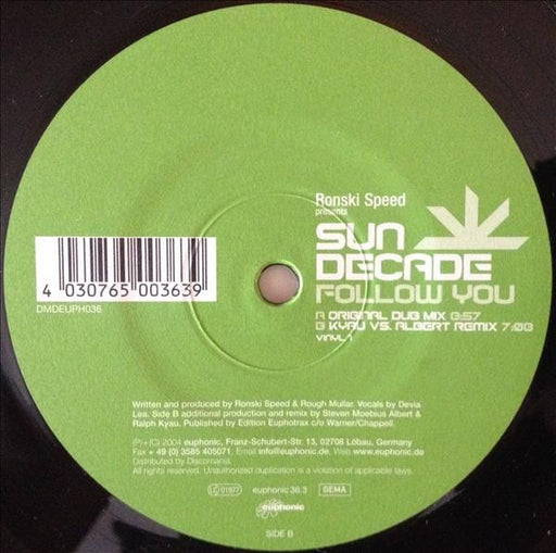 Ronski Speed, Sun Decade – Follow You 12" vinyl record, image 1 of 3