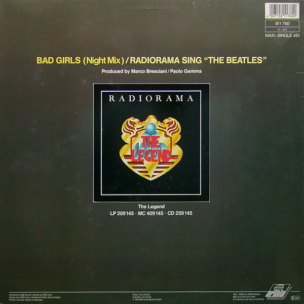 Radiorama – Bad Girls (Night Mix) 12" vinyl record, image 2 of 4
