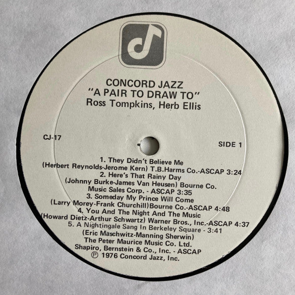 Herb Ellis, Ross Tompkins – A Pair To Draw To LP vinyl record, image 3 of 4