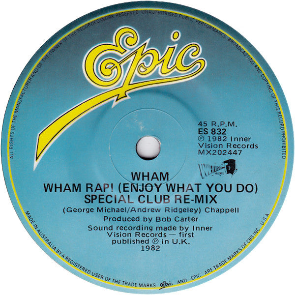 Wham! – Wham Rap! (Enjoy What You Do) 7" vinyl record, image 2 of 5