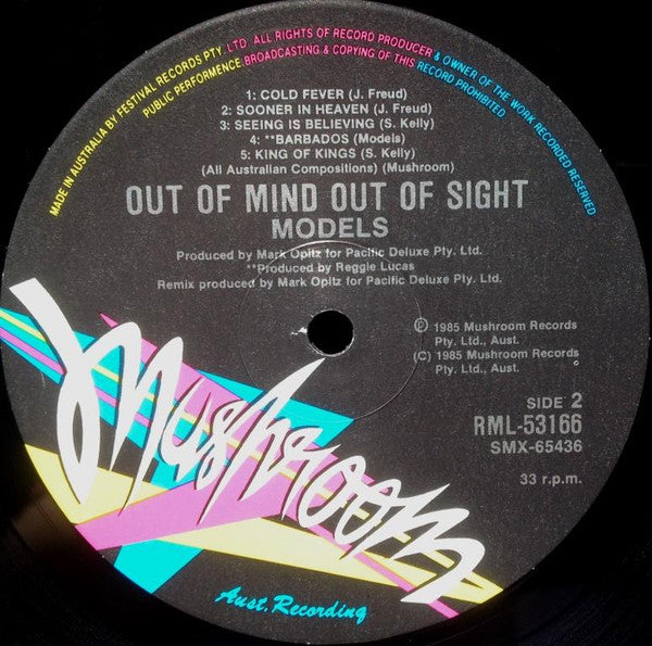 Models – Out Of Mind Out Of Sight LP vinyl record, image 4 of 6