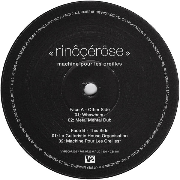 Rinôçérôse – Machine Pour Les Oreilles 12" vinyl record, image 3 of 3