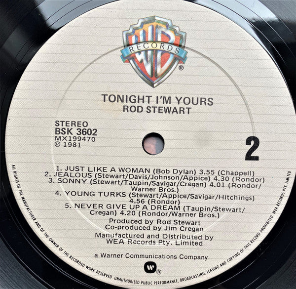 Rod Stewart – Tonight I'm Yours LP vinyl record, image 6 of 6
