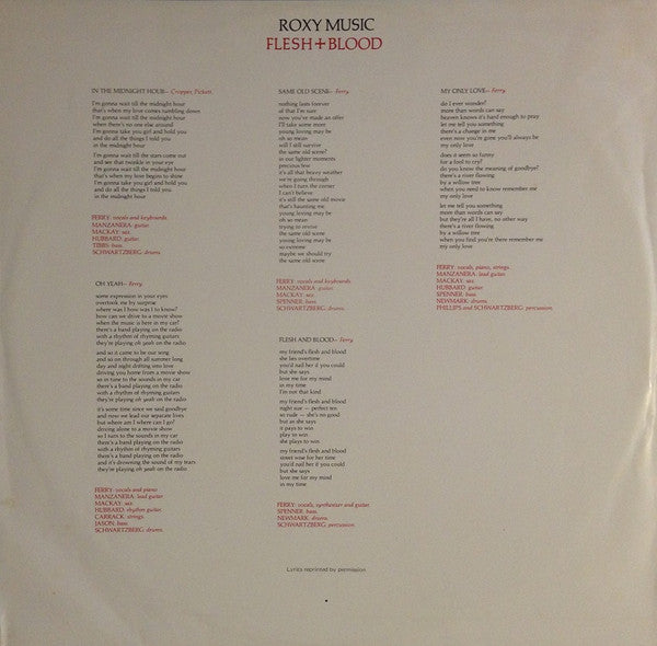 Roxy Music – Flesh + Blood LP vinyl record, image 5 of 6