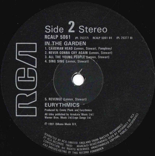 Eurythmics – In The Garden LP vinyl record, image 6 of 8