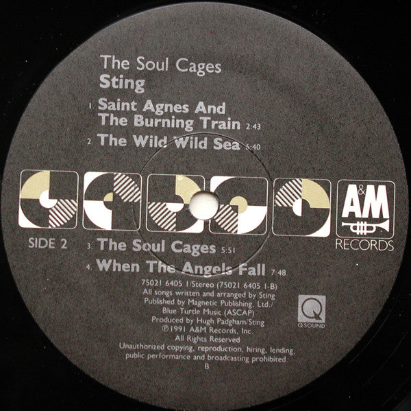 Sting – The Soul Cages LP vinyl record, image 4 of 4