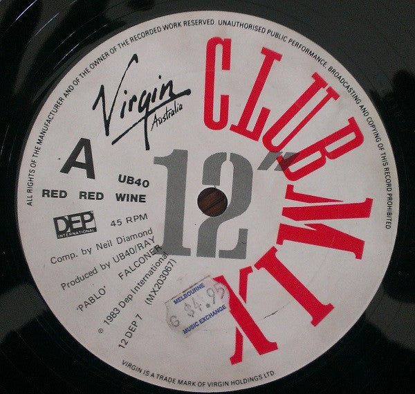 UB40 – Red Red Wine 12" vinyl record, image 3 of 4