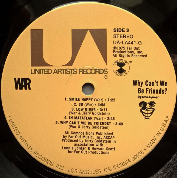 War – Why Can't We Be Friends? LP vinyl record, image 4 of 6