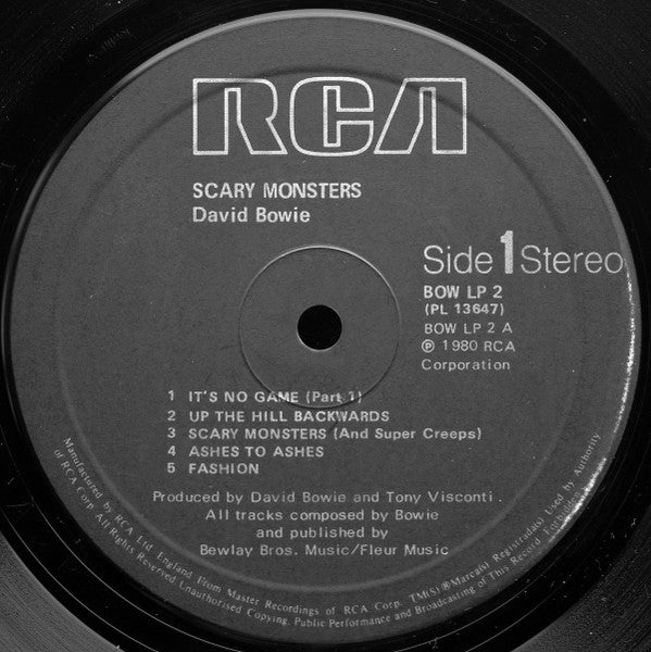 David Bowie – Scary Monsters LP vinyl record, image 3 of 6