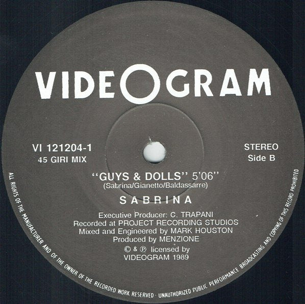 Sabrina – Pirate Of Love 12" vinyl record, image 4 of 4
